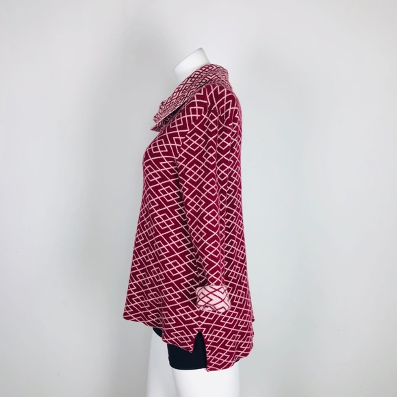 MOTH Red Geometric Printed Cowl Neck Sweater Tunic - Picture 5 of 7